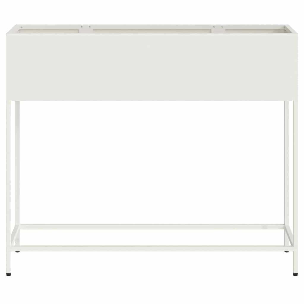 Pakeltas Sodo Vazonas Balta 100 x 26 x 82 cm Plienas