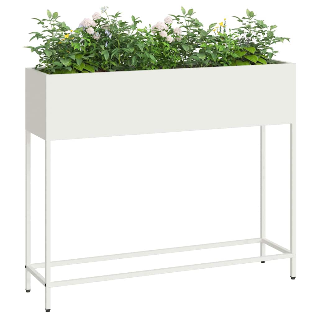 Pakeltas Sodo Vazonas Balta 100 x 26 x 82 cm Plienas