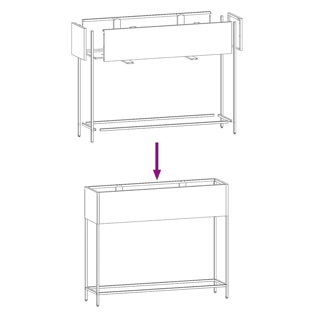 Pakeltas Sodo Vazonas Alyvuogių žalia 100 x 26 x 82 cm Plienas