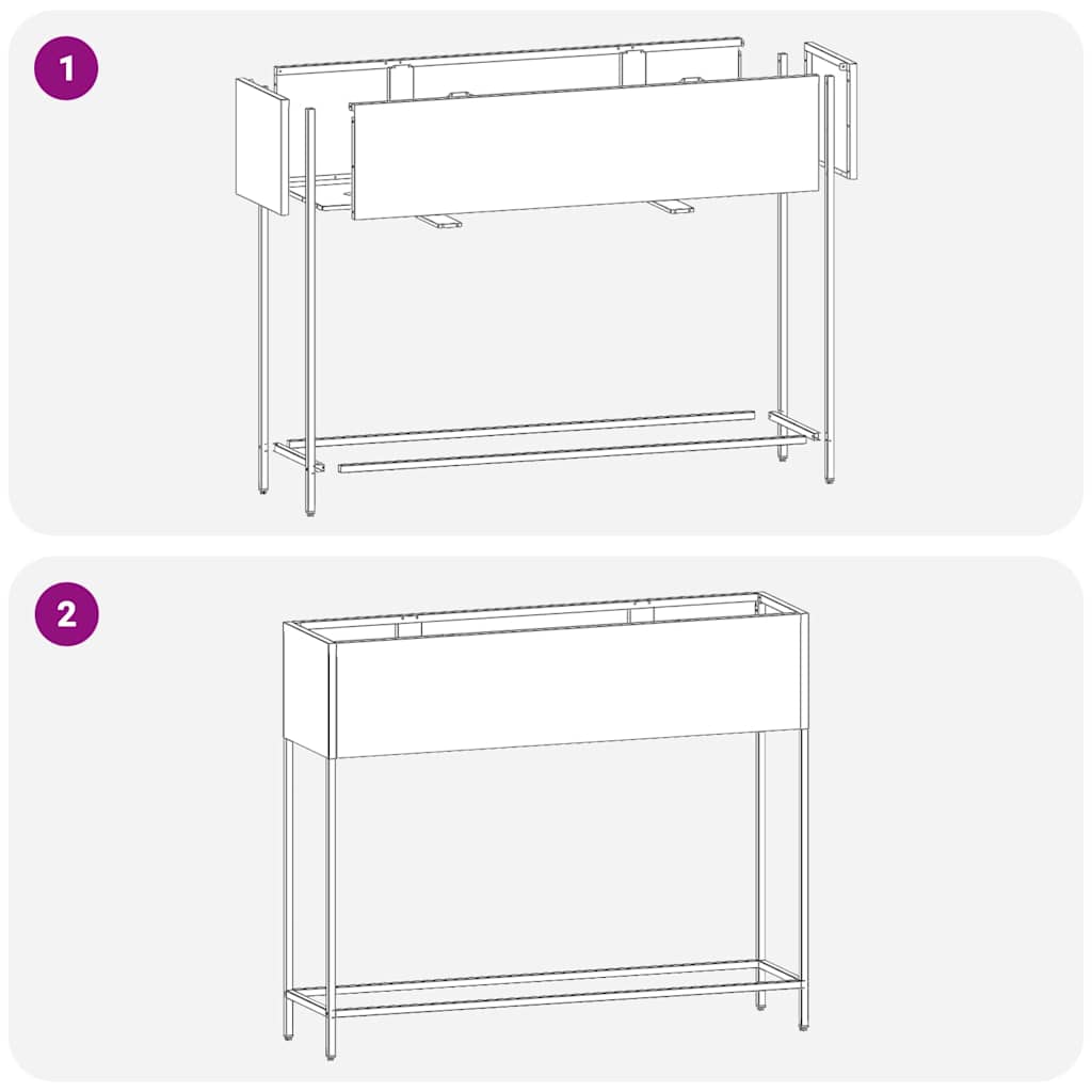 Pakeltas Sodo Vazonas Sidabro 100 x 26 x 82 cm