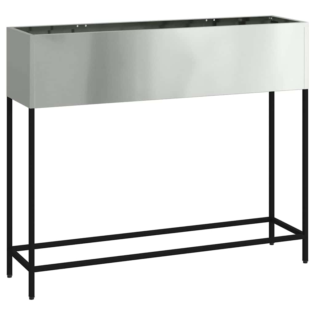 Pakeltas Sodo Vazonas Sidabro 100 x 26 x 82 cm Cinkuota plienas