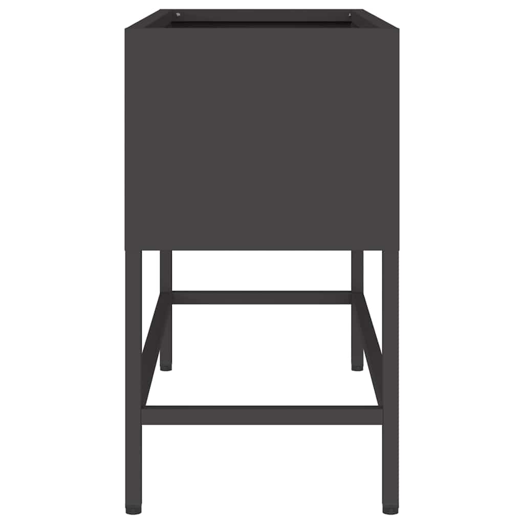 Pakeltas Sodo Vazonas Juoda 60 x 26 x 45 cm Plienas