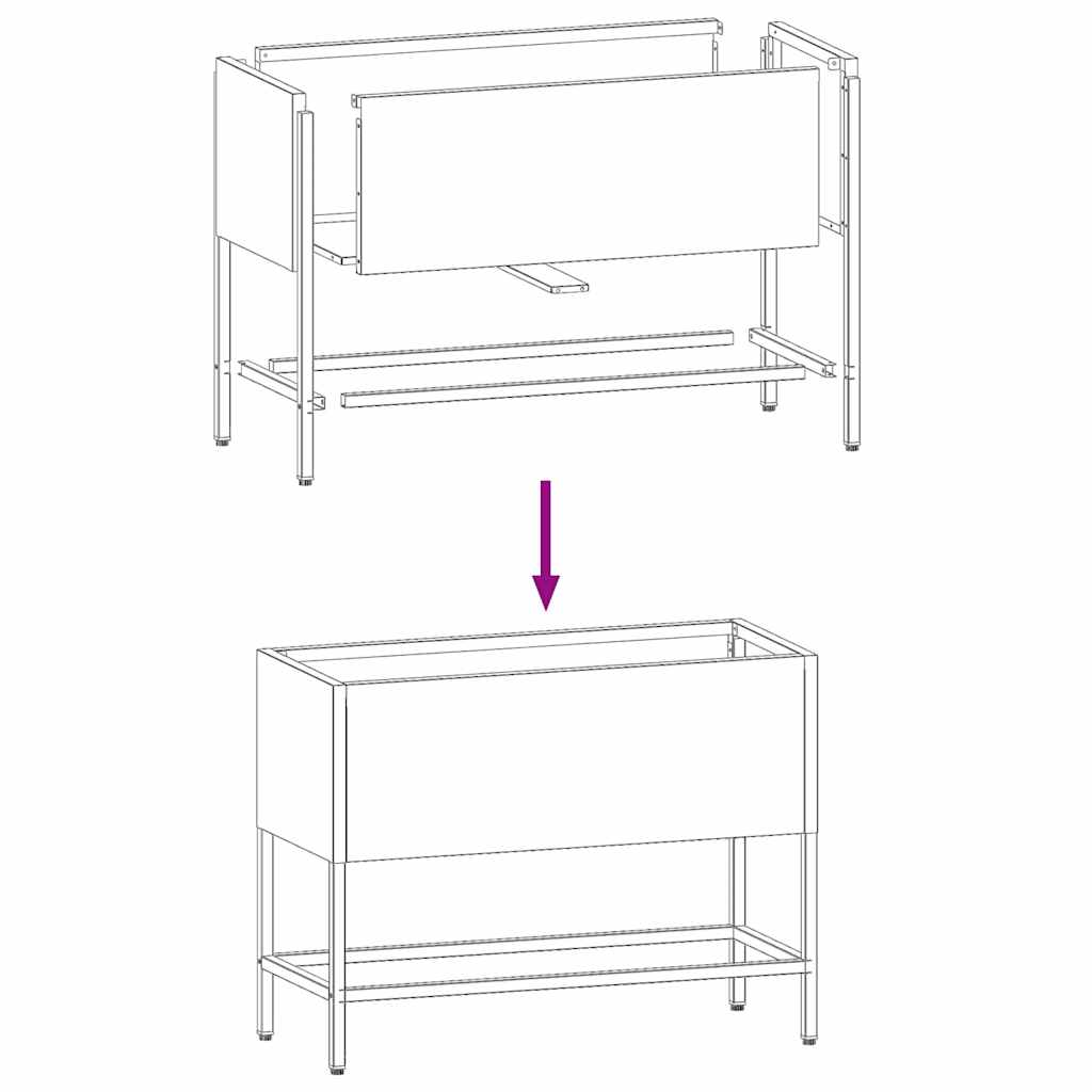Pakeltas Sodo Vazonas Balta 60 x 26 x 45 cm Plienas