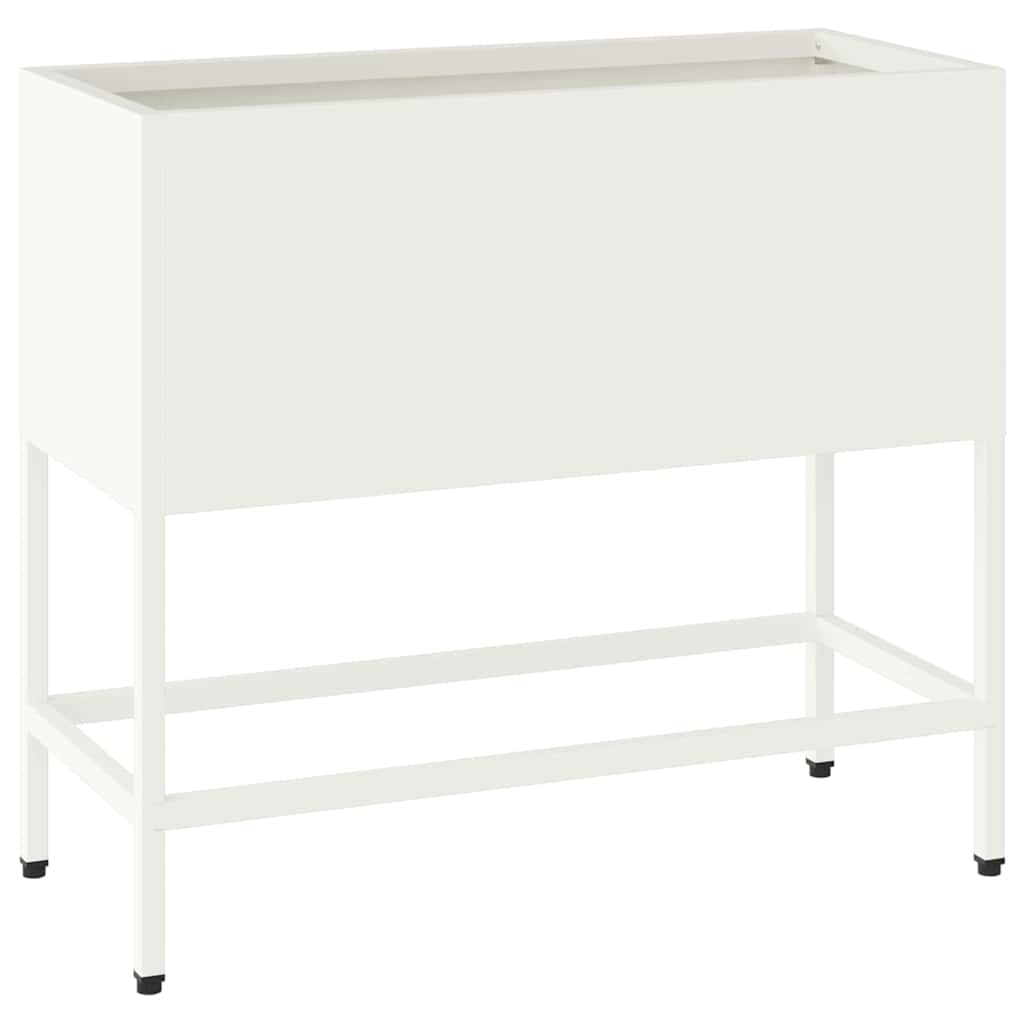 Pakeltas Sodo Vazonas Balta 60 x 26 x 45 cm Plienas