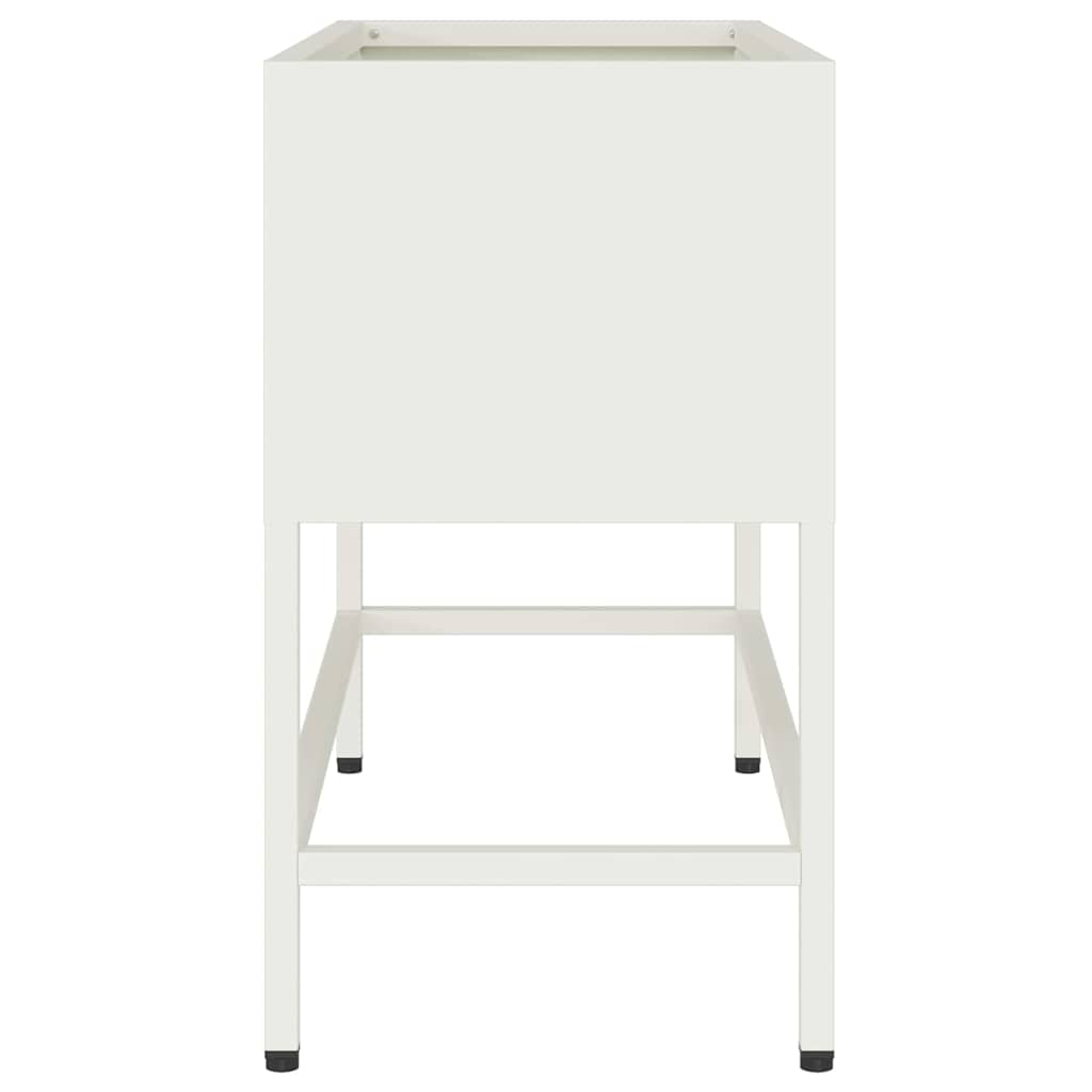 Pakeltas Sodo Vazonas Balta 60 x 26 x 45 cm Plienas