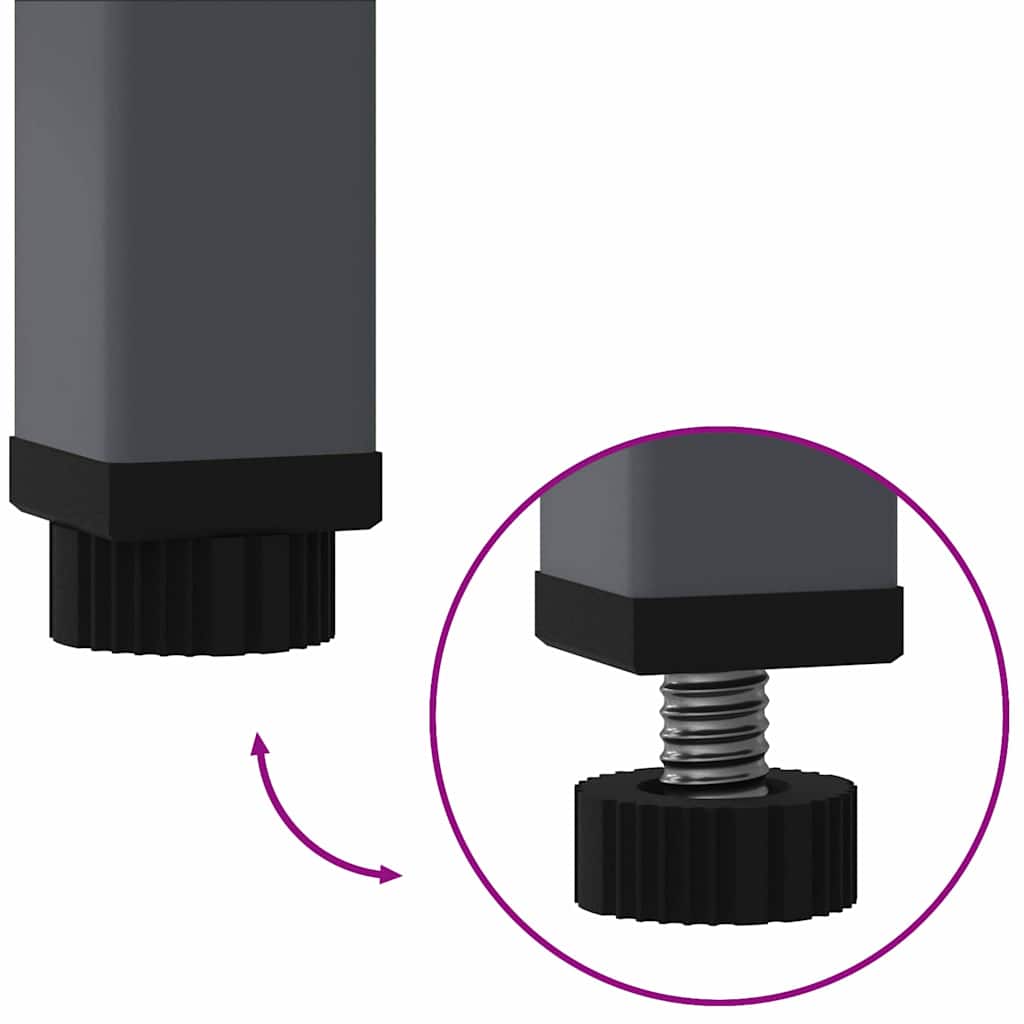 Pakeltas Sodo Vazonas Antracitas 60 x 26 x 45 cm Plienas