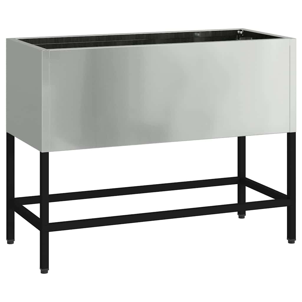 Pakeltas Sodo Vazonas Sidabro 60 x 26 x 45 cm Cinkuota plienas