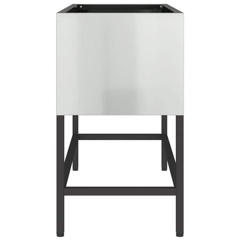 Pakeltas Sodo Vazonas Sidabro 60 x 26 x 45 cm Cinkuota plienas
