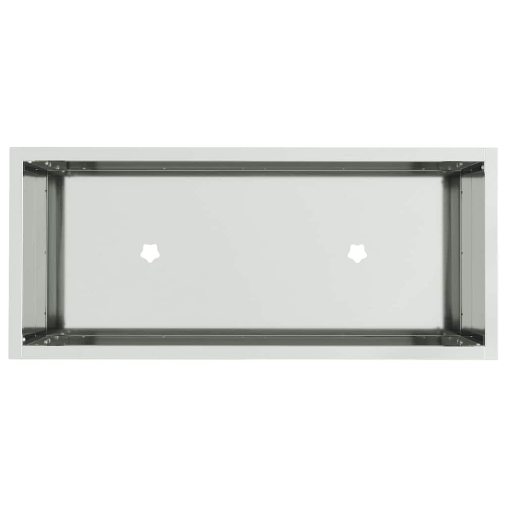Pakeltas Sodo Vazonas Sidabro 60 x 26 x 45 cm Cinkuota plienas