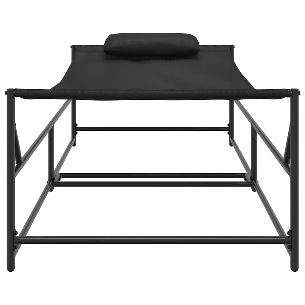 Sodo Saulės lova - Antracito - 200x74x73 cm - Plienas ir tekstilenas