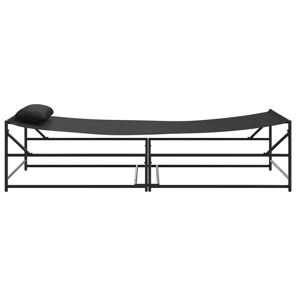 Sodo Saulės lova - Antracito - 200x74x73 cm - Plienas ir tekstilenas