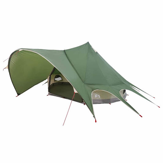 Teepee palapinė su stogu Žalia ir Pilka 600 x 600 x 347 cm