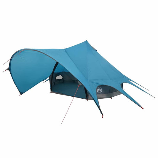 Teepee palapinė su stogu Mėlyna ir Pilka 600 x 600 x 347 cm