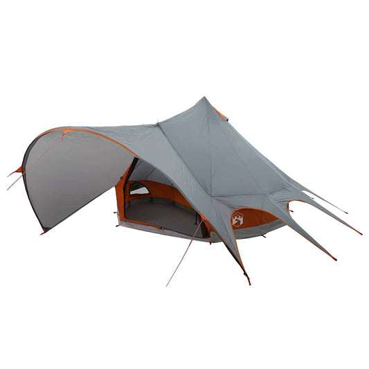 Teepee palapinė su stogu Pilka ir oranžinė 600 x 600 x 347 cm