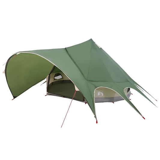 Teepee palapinė su stogu Žalia ir Pilka 600 x 600 x 347 cm