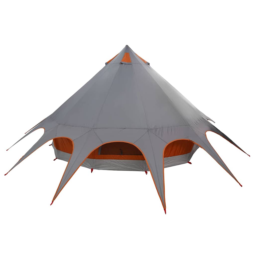 Teepee palapinė su stogu Pilka ir oranžinė 600 x 600 x 347 cm
