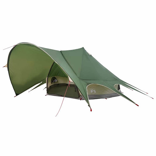 Teepee palapinė su stogu Žalia ir Pilka 600 x 600 x 347 cm