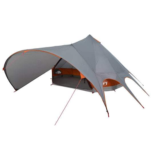 Teepee palapinė su stogu Pilka ir oranžinė 600 x 600 x 347 cm