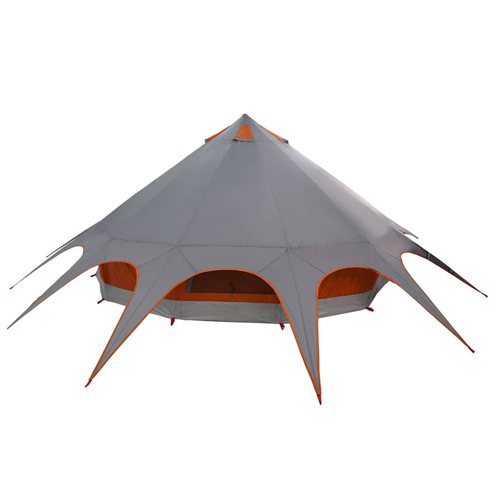 Teepee palapinė su stogu Pilka ir oranžinė 600 x 600 x 347 cm