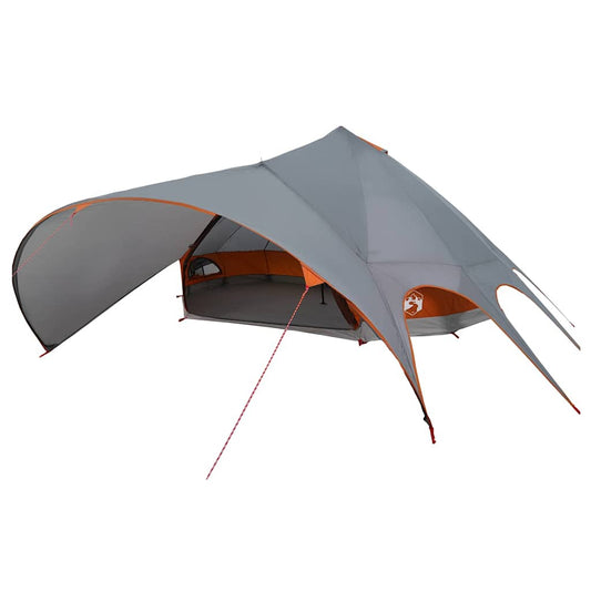 Teepee palapinė su stogu Pilka ir oranžinė 600 x 600 x 347 cm