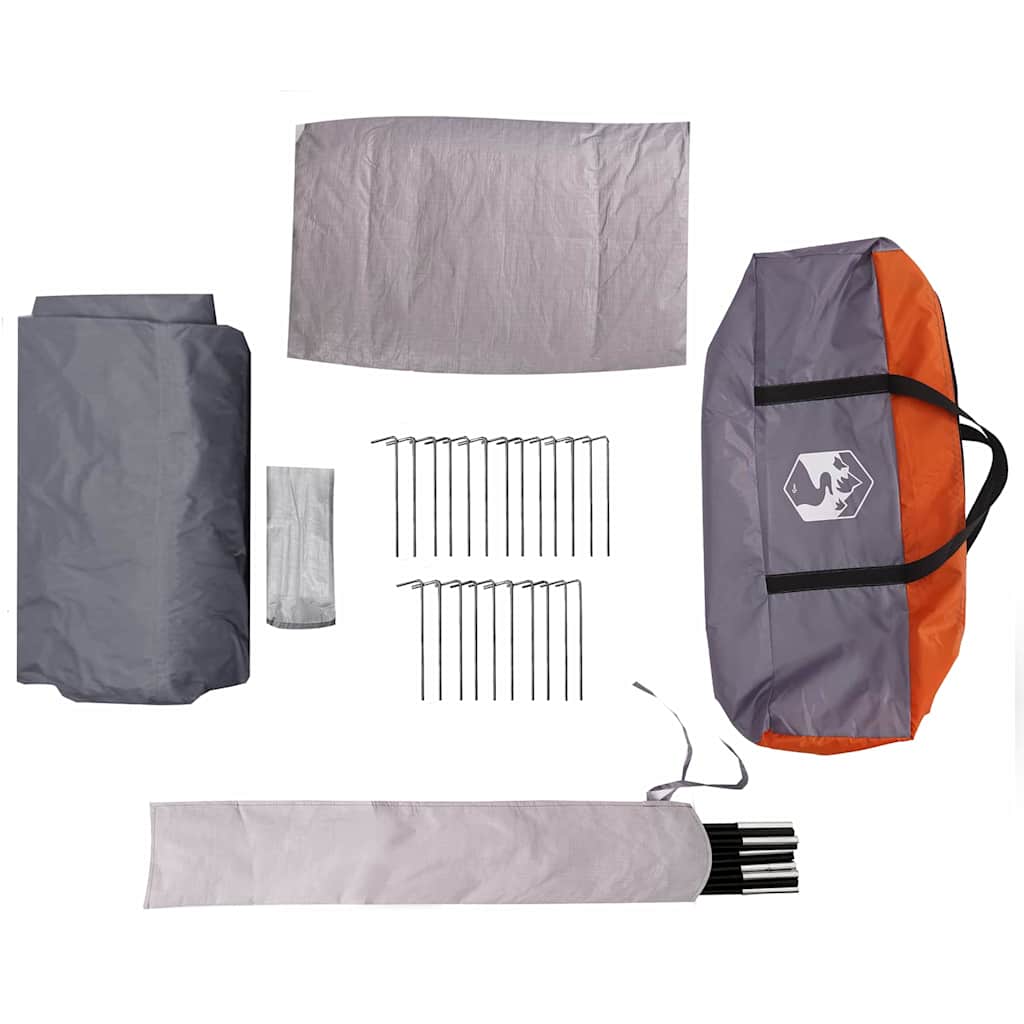 Kabanas palapinė su stogu Pilka ir oranžinė 425 x 396 x 222 cm