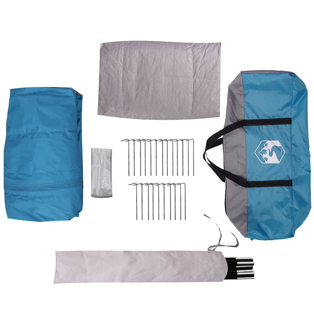 Kabanas palapinė su stogu Mėlyna ir Pilka 320 x 320 x 203 cm