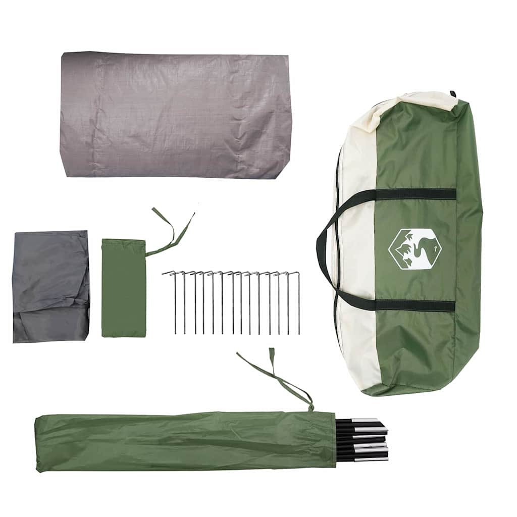 Tunelinė palapinė su stogu Žalia ir balta 318 x 275 x 140 cm