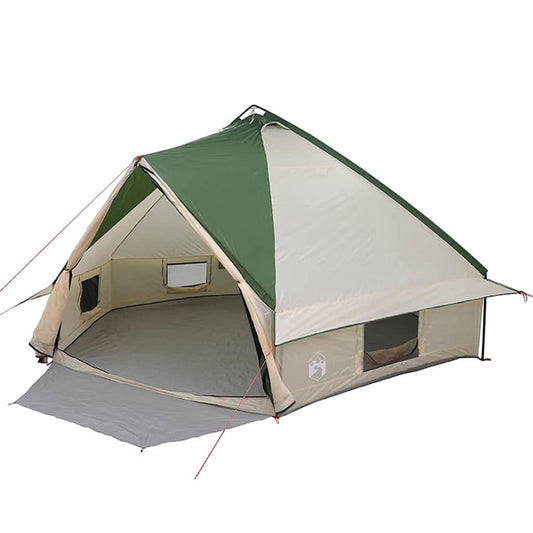 Teepee palapinė su stogu Žalia ir balta 490 x 410 x 210 cm
