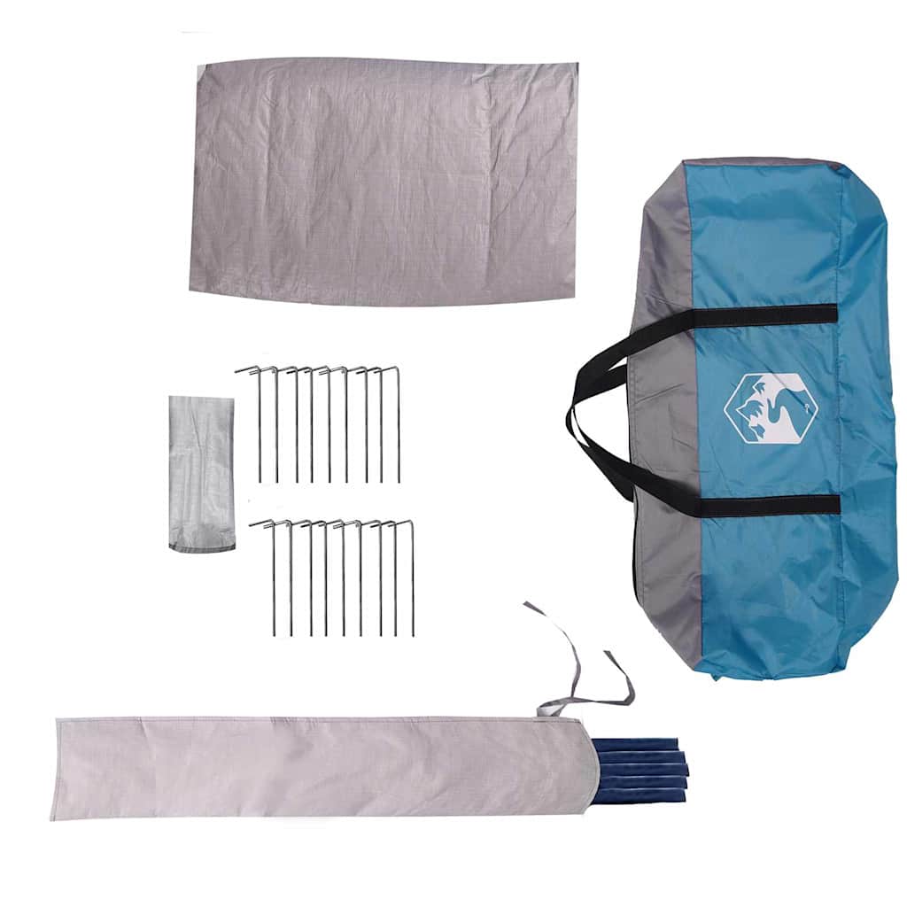 Teepee palapinė su stogu Mėlyna ir Pilka 490 x 410 x 210 cm