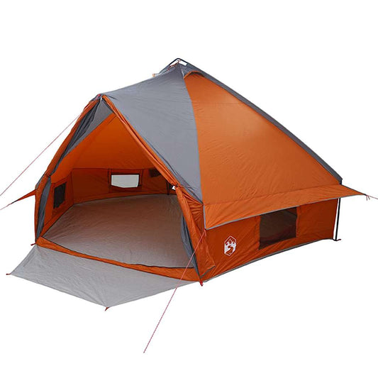 Teepee palapinė su stogu Pilka ir oranžinė 490 x 410 x 210 cm