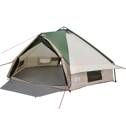Teepee palapinė su stogu Žalia ir balta 490 x 410 x 210 cm