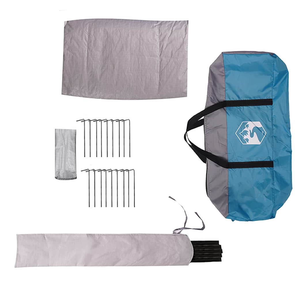 Teepee palapinė su stogu Mėlyna ir Pilka 490 x 410 x 210 cm