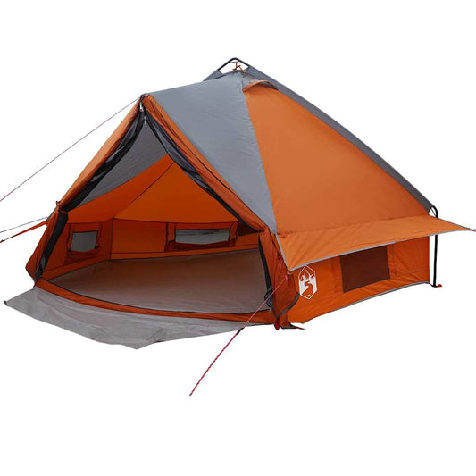 Teepee palapinė su stogu Pilka ir oranžinė 490 x 410 x 210 cm