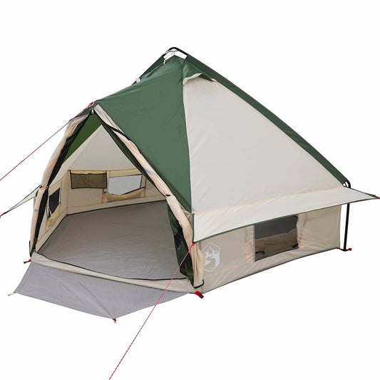 Teepee palapinė su stogu Žalia ir Pilka 490 x 410 x 210 cm