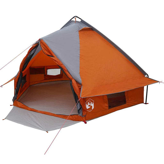 Teepee palapinė su stogu Pilka ir oranžinė 490 x 410 x 210 cm