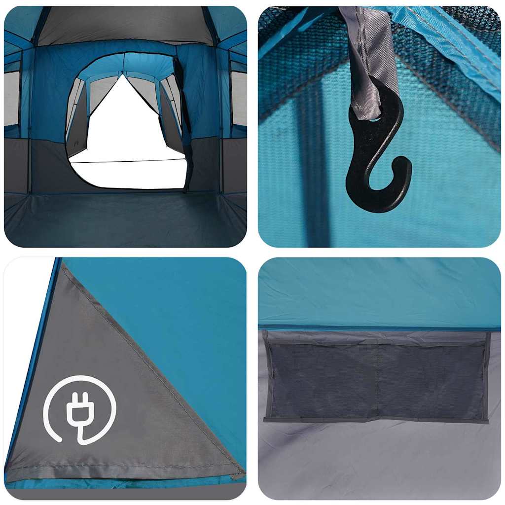 Šeimos palapinė su stogu Mėlyna ir Pilka 745 x 700 x 217 cm