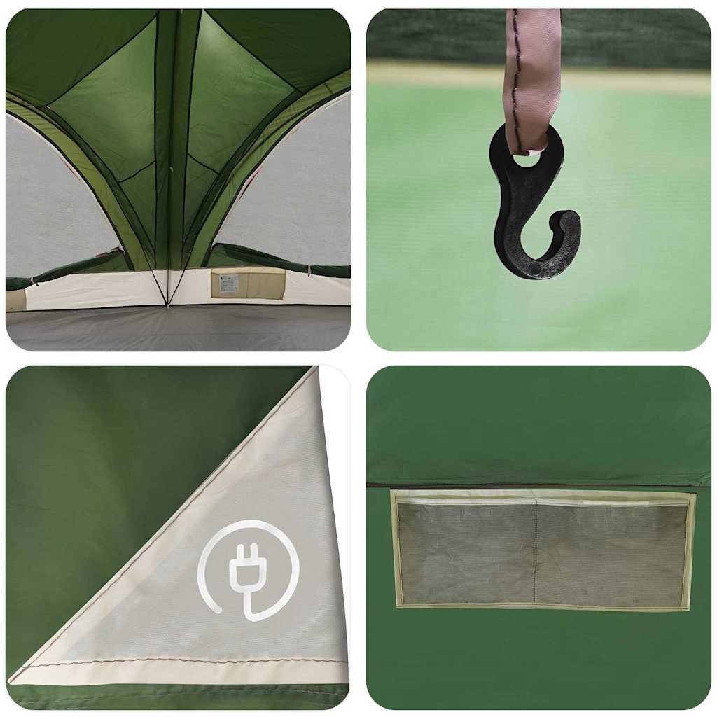 Šeimos palapinė su stogu Žalia ir Pilka 460 x 430 x 214 cm