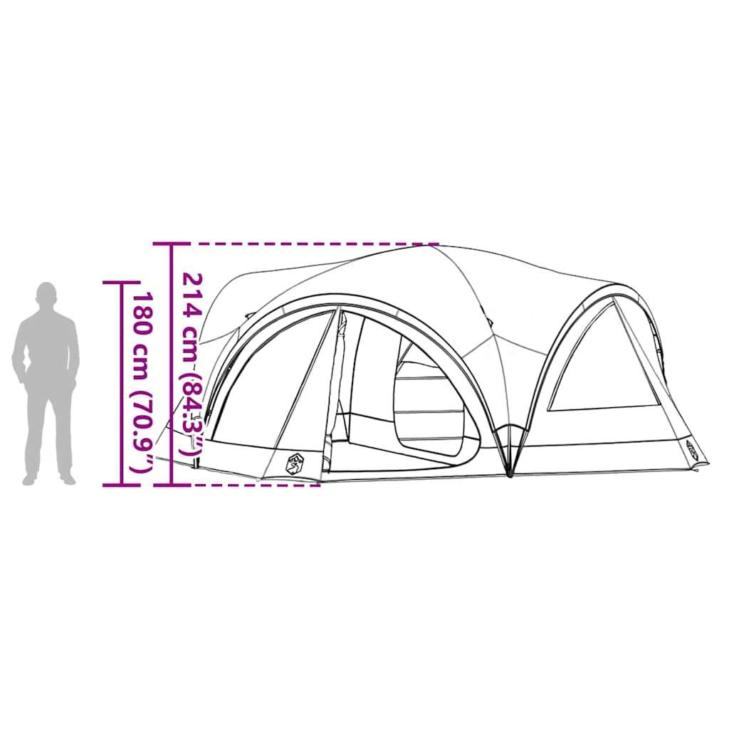 Šeimos palapinė su stogu Mėlyna ir Pilka 460 x 430 x 214 cm
