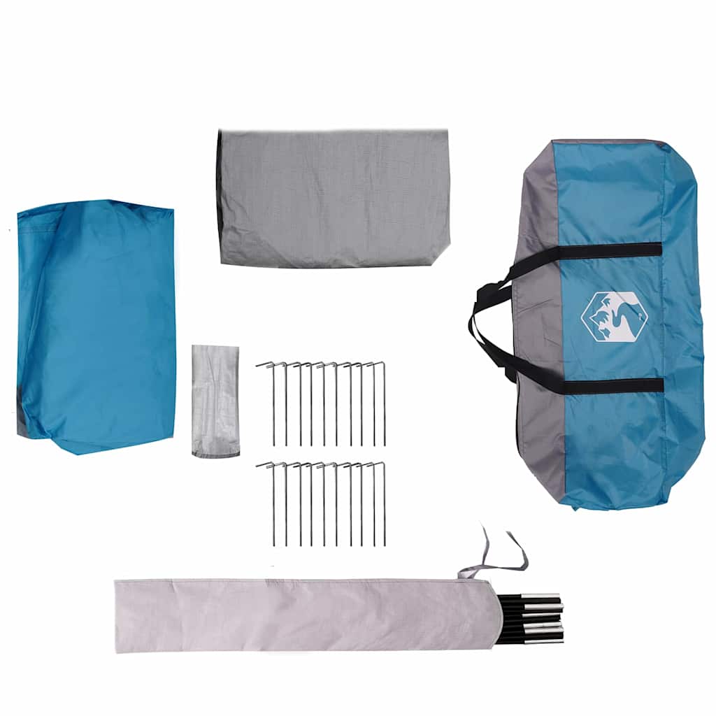 Šeimos palapinė su stogu Mėlyna ir Pilka 324 x 255 x 230 cm