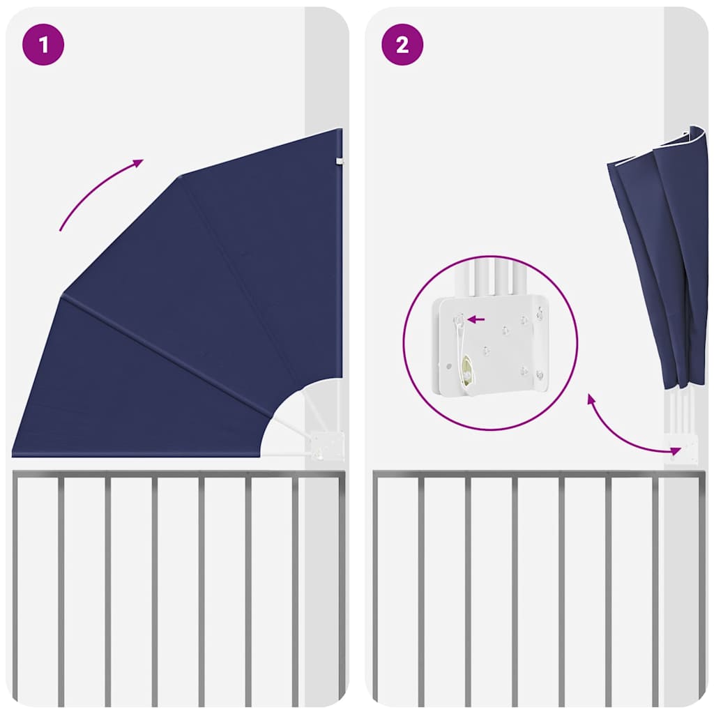 Balkono privatumo ekranas Tamsiai mėlyna 115 x 115 cm audinys