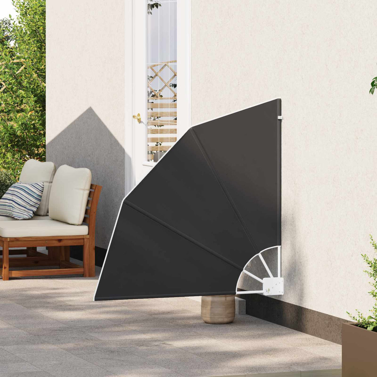 Balkono privatumo ekranas 115 x 115 cm Poliesteris Juoda