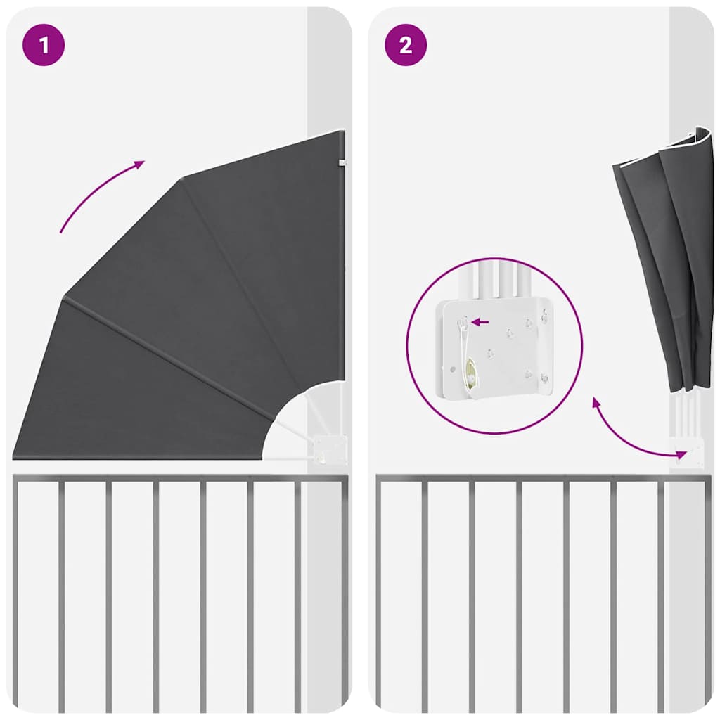 Balkono privatumo ekranas Juoda 115 x 115 cm audinys