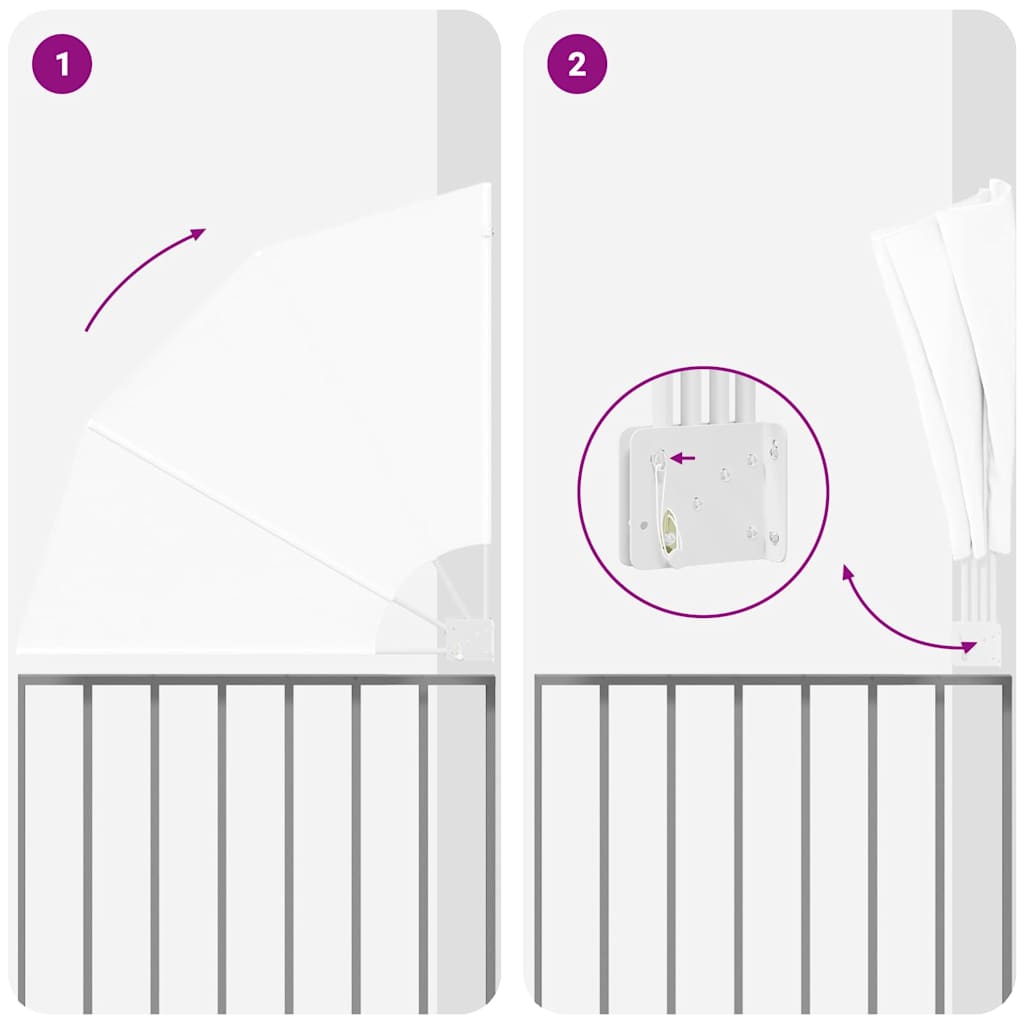 Balkono privatumo ekranas Balta 115 x 115 cm audinys