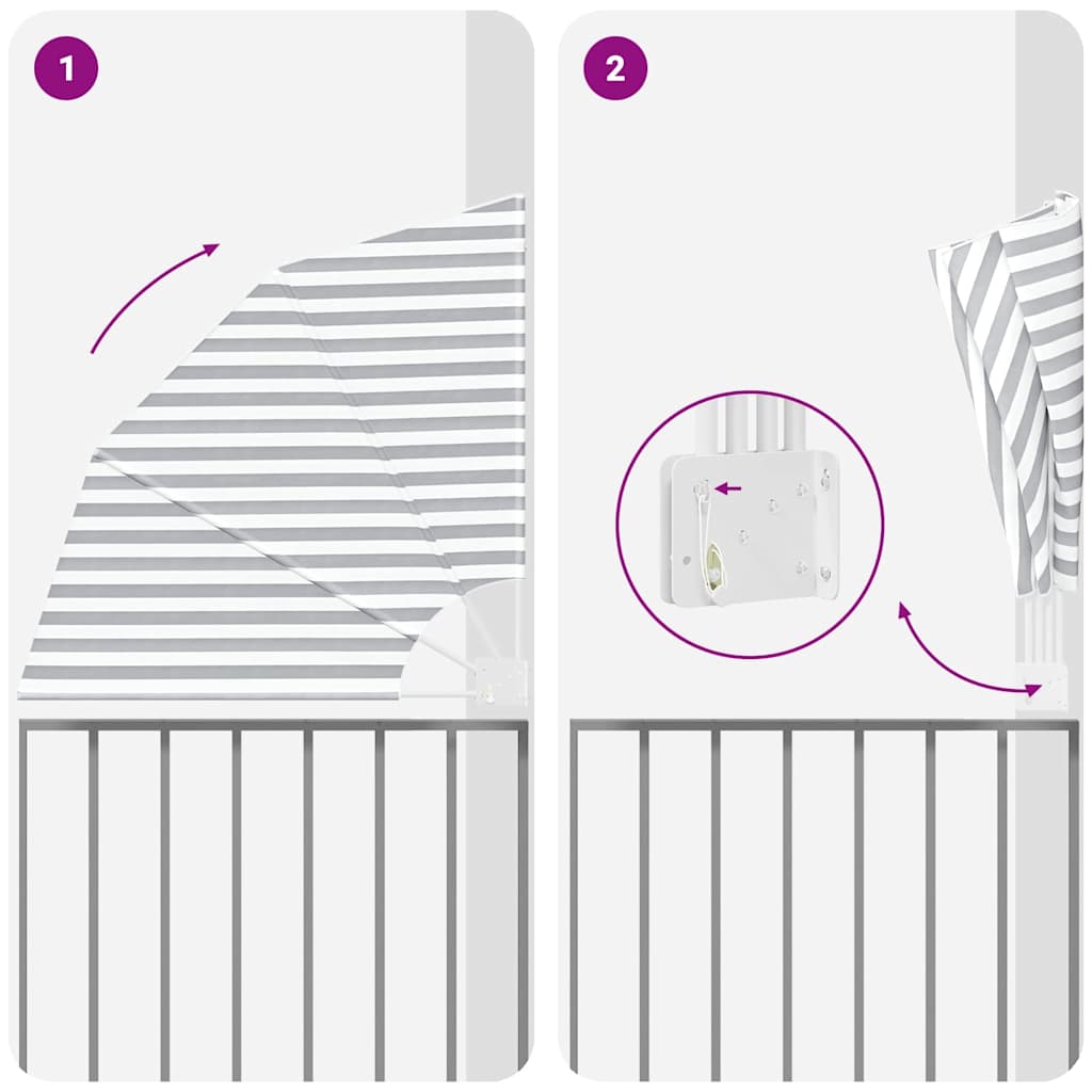 Balkono privatumo ekranas Antracito ir balta 115 x 115 cm