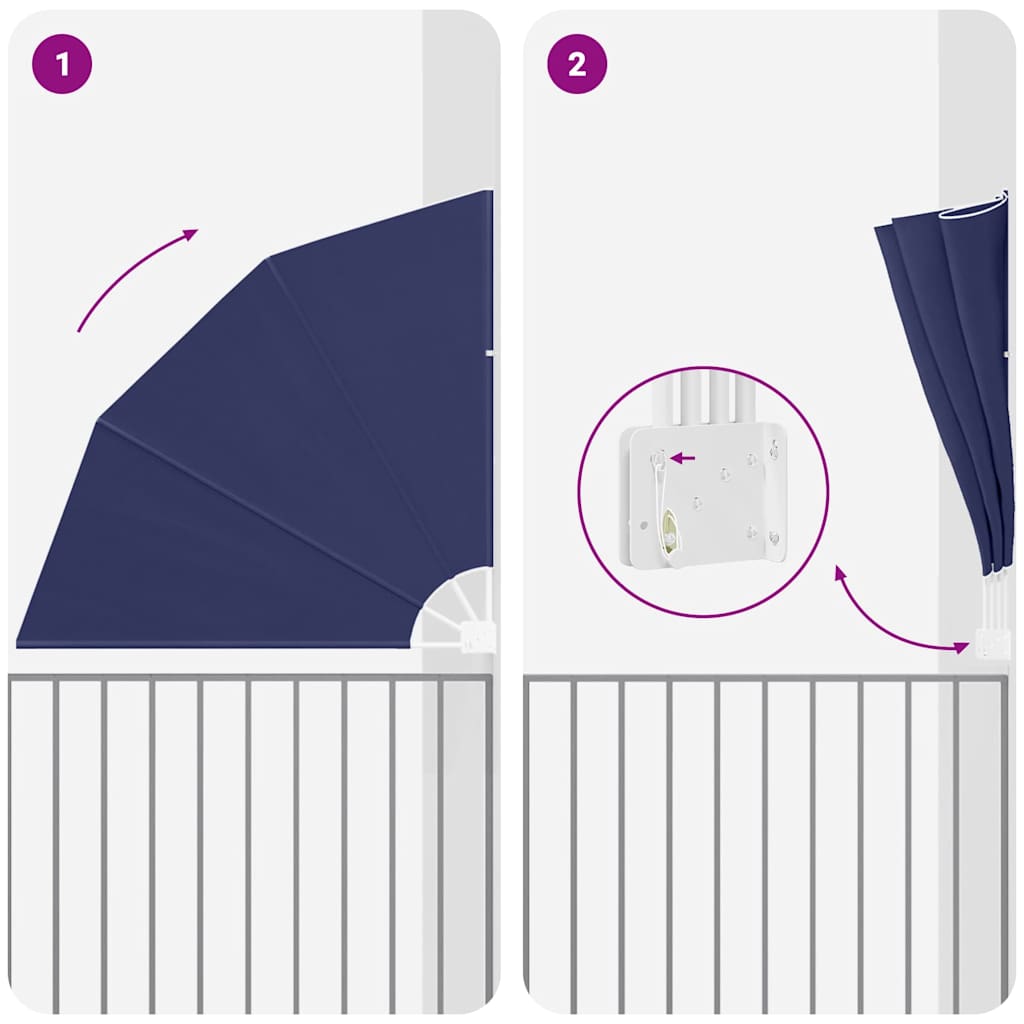 Balkono privatumo ekranas Tamsiai mėlyna 160 x 160 cm audinys