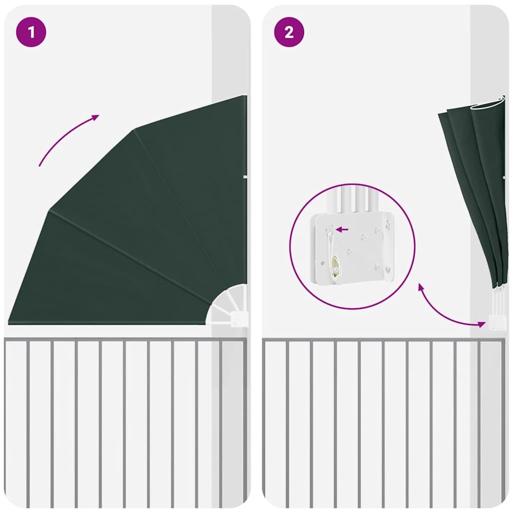 Balkono privatumo ekranas Tamsiai žalia 160 x 160 cm audinys