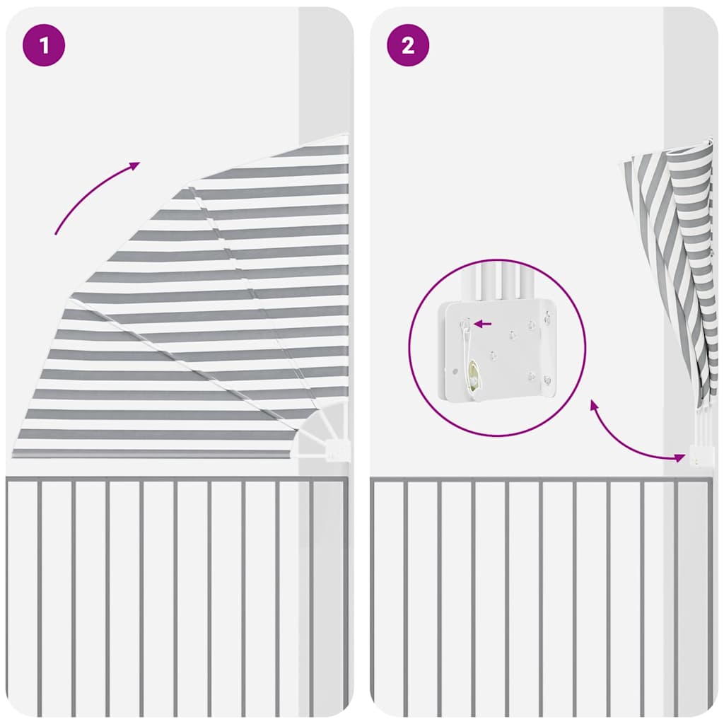 Balkono privatumo ekranas Antracito ir balta 160 x 160 cm