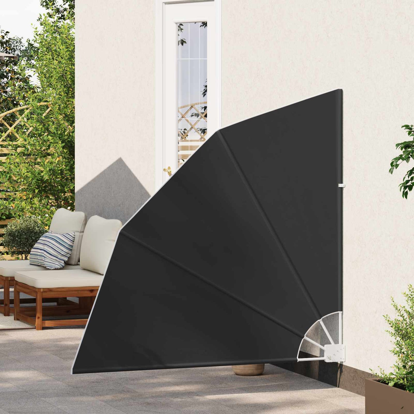 Balkono privatumo ekranas Juoda 140 x 140 cm audinys