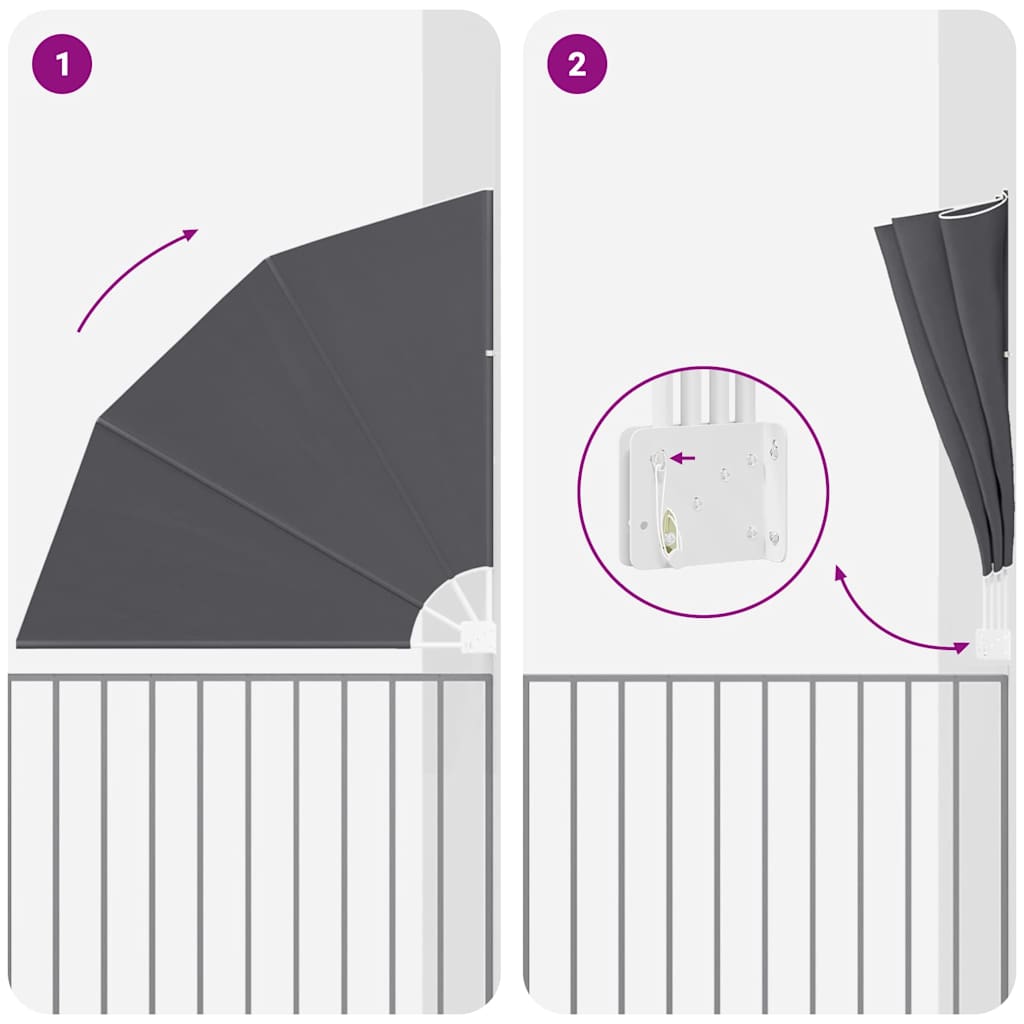 Balkono privatumo ekranas Juoda 140 x 140 cm audinys