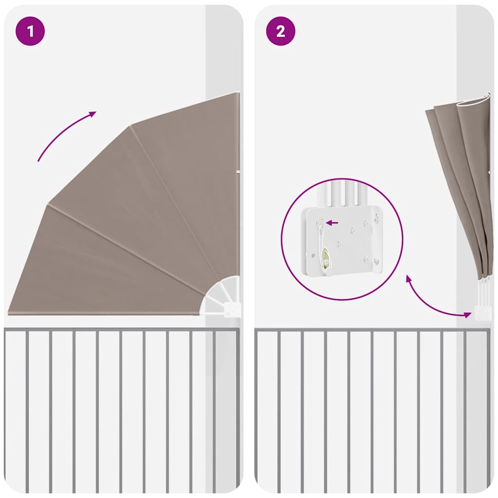 Balkono privatumo ekranas Taupe 140 x 140 cm audinys